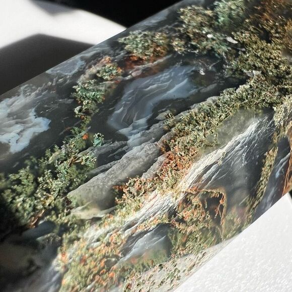 Large Moss Agate Crystal Wand‎ Scepter - Picture 9 of 16